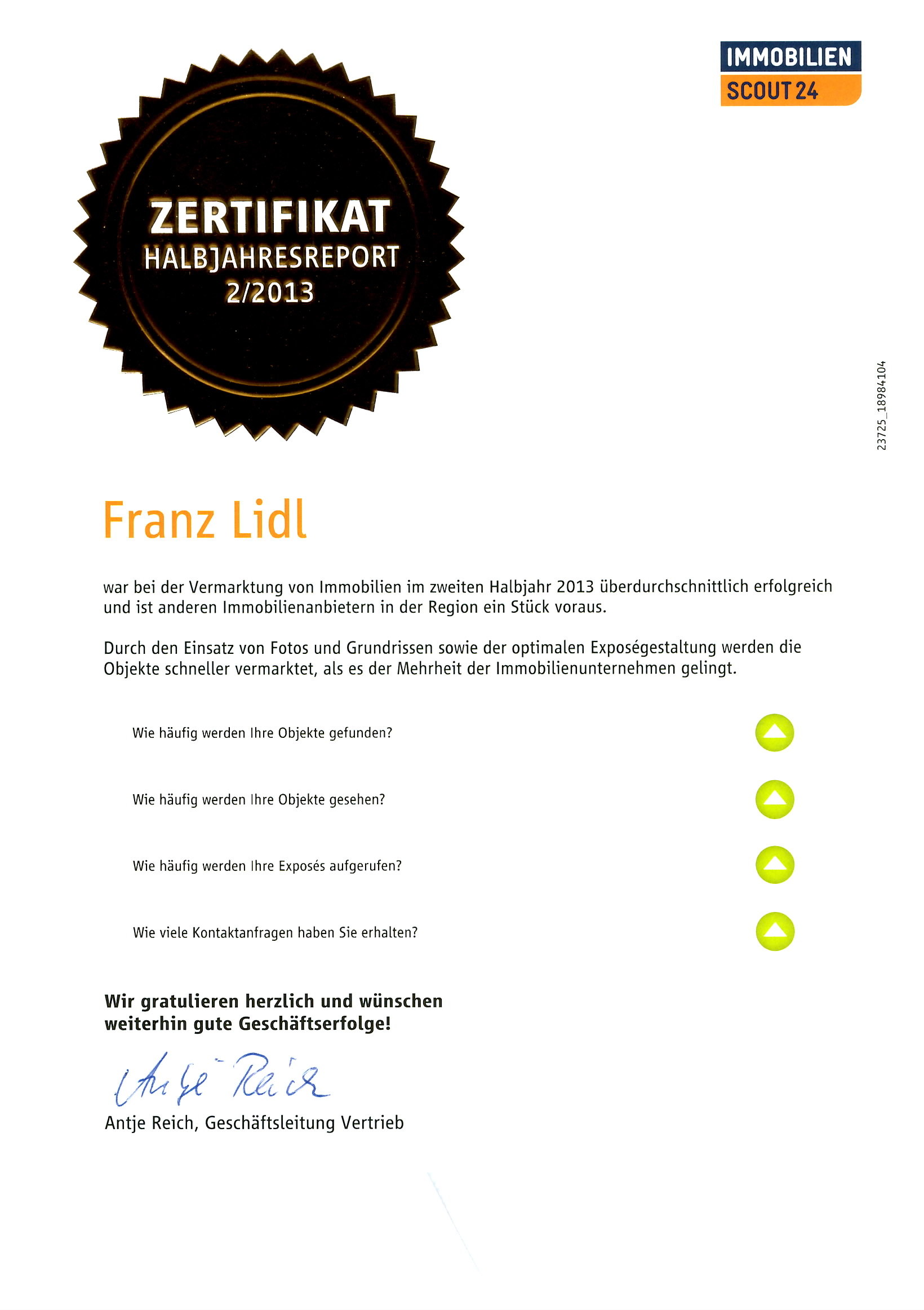 Auszeichnung Immobilienscout24