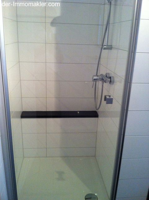 große Dusche mit Echtglastüre