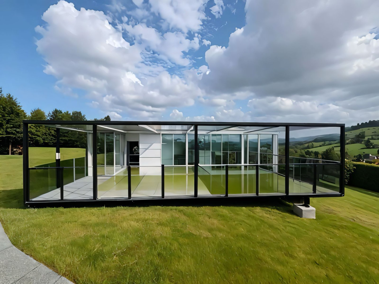 Lichtdurchflutetes Architektur-Juwel mit Panoramablick in idyllischer Landschaft