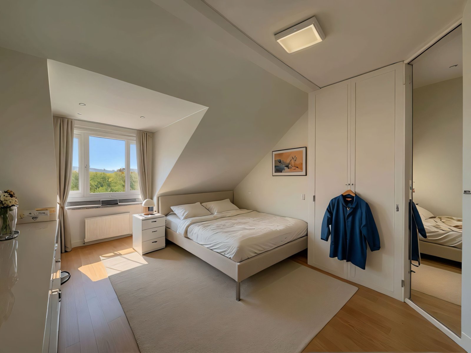 Lichtdurchflutetes Dachgeschoss-Schlafzimmer mit Panorama-Ausblick und intelligenter Raumnutzung