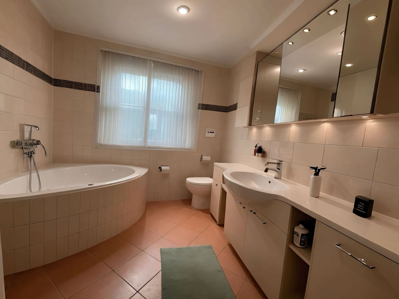 Wellness-Oase mit Rundwanne: Exklusives Badezimmer mit Komfort und Lichtdurchflutung