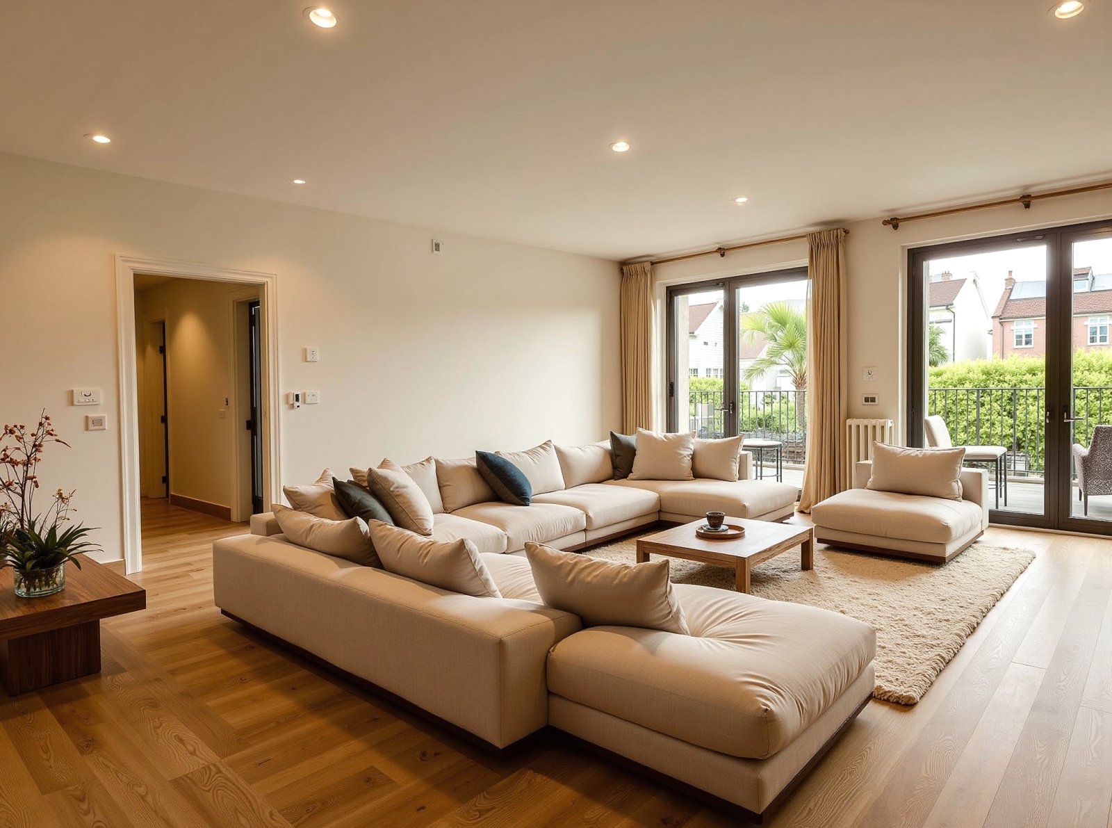 Lichtdurchflutetes Wohnzimmer mit bodentiefen Fenstern und elegantem Parkettboden - Ihr neues Zuhause mit Balkon und durchdachter Raumaufteilung! Lichtdurchflutetes Wohnzimmer mit bodentiefen Fenstern und elegantem Parkettboden - Ihr neues Zuhause mit Balkon und durchdachter Raumaufteilung!