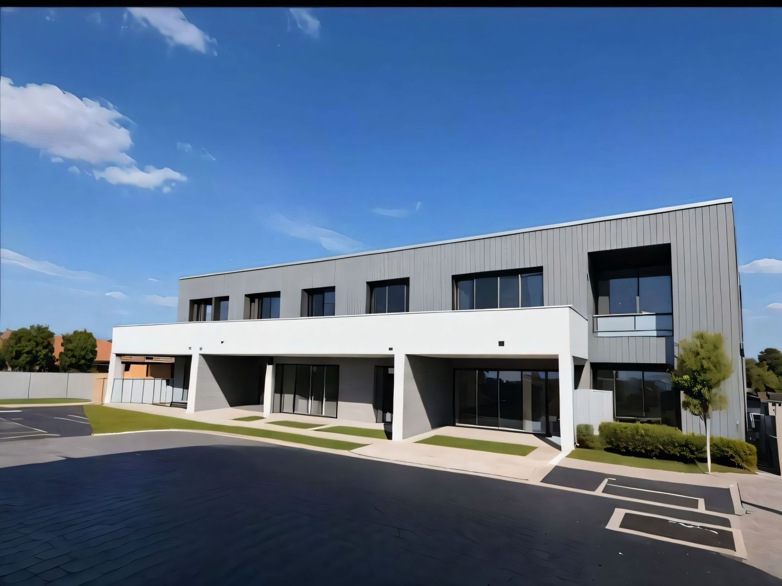 Moderne Büroimmobilie mit flexiblen Erdgeschoss-Durchgängen und repräsentativer Architektur Moderne Büroimmobilie mit flexiblen Erdgeschoss-Durchgängen und repräsentativer Architektur