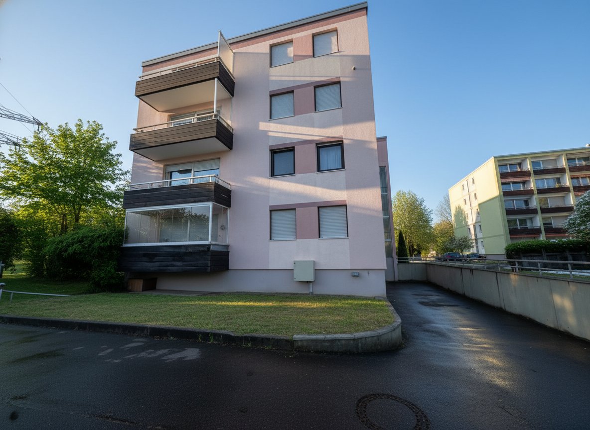 Geräumter Eingangsbereich mit Wintergarten und Balkonblick