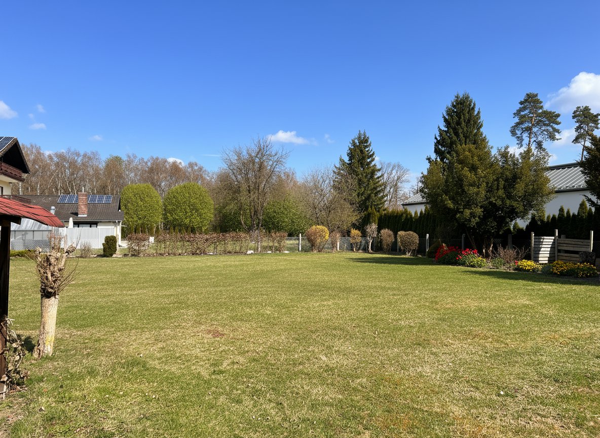 Naturnahe Parkanlage mit etabliertem Baumbestand und Raumreserven