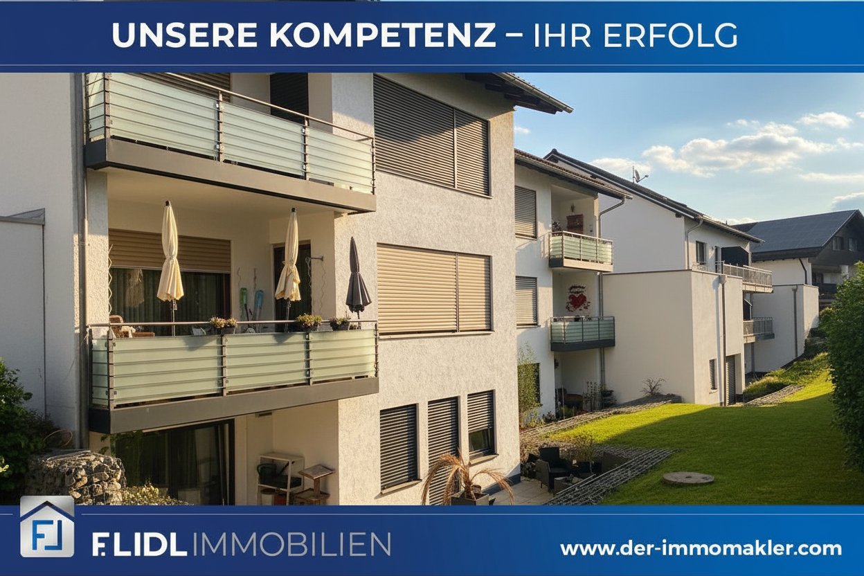 Pocking: Provisionsfreie, renovierte 3,5 Zimmer Eigentumswohnung in 6-Fam. Haus - 1.Stock mit Balkon 