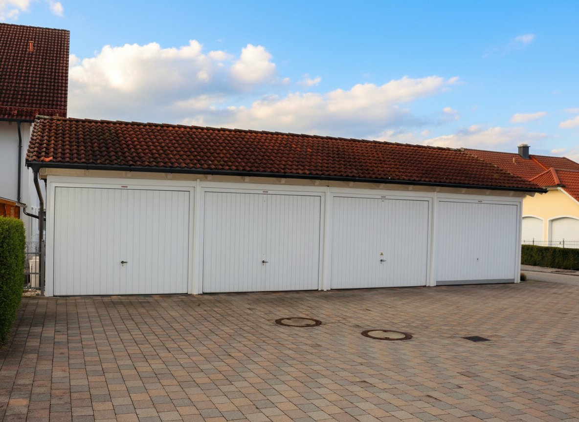 Vier komfortable Einzelgaragen mit Komfort-Sektionaltoren - Ihr Fahrzeug sicher und trocken!